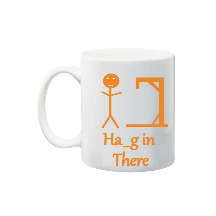 Printed Mug  - Stickman figures (Hang in there)