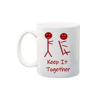 Printed Mug  - Stickman figures (Keep it together)