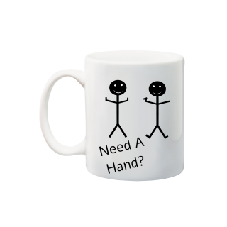 Printed Mug  - Stickman figures (Need a hand)