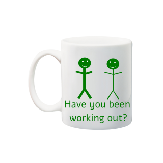 Printed Mug  - Stickman figures (Working out)