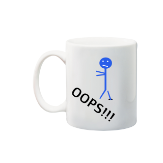 Printed Mug  - Stickman figures (Oops)