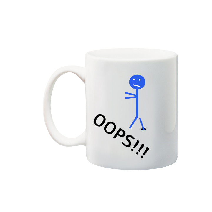 Printed Mug  - Stickman figures (Oops)