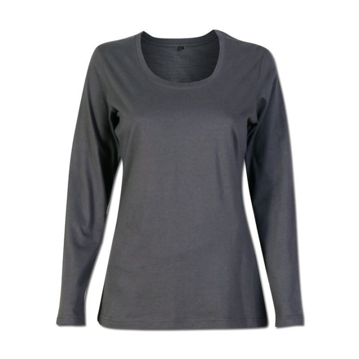 Ladies Fashion Fit T-Shirt - Long Sleeve charcoal
