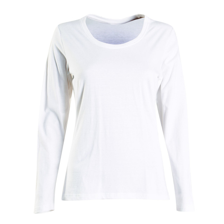 Ladies Fashion Fit T-Shirt - Long Sleeve white
