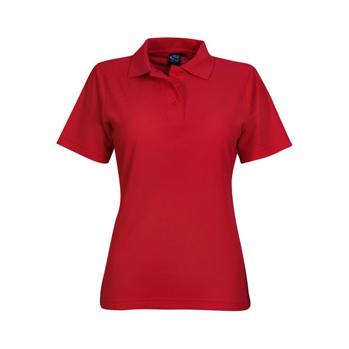 Ladies Pique Polo red