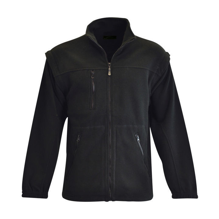 Zip Off Sleeve Polar Fleece black