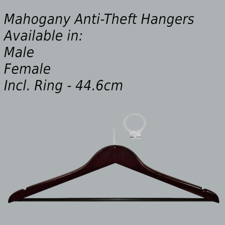 Hangers - 20 x Anti-Theft (Mahogany)