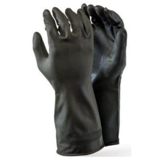 Black Rubber Builders Glove PPE x 10
