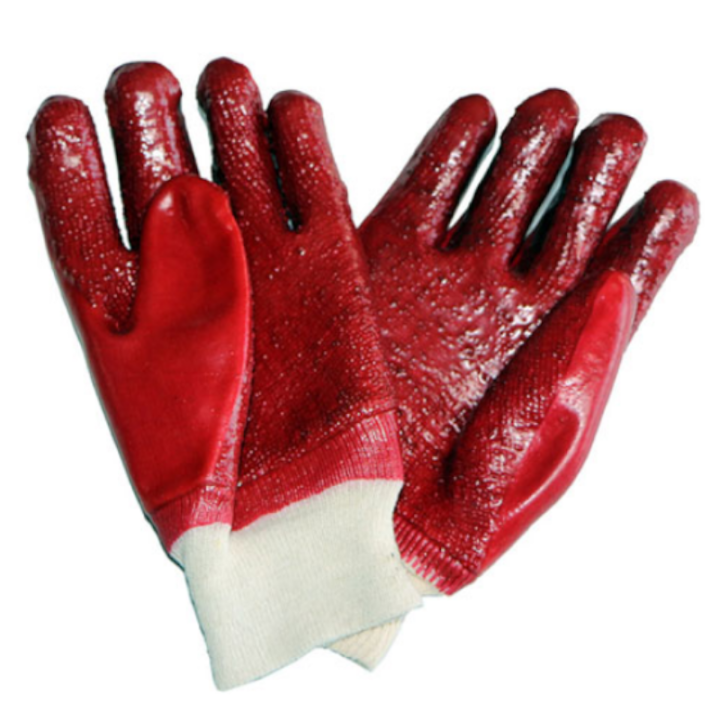 Gloves - PVC Knit Wrist Rough Palm PPE x 5