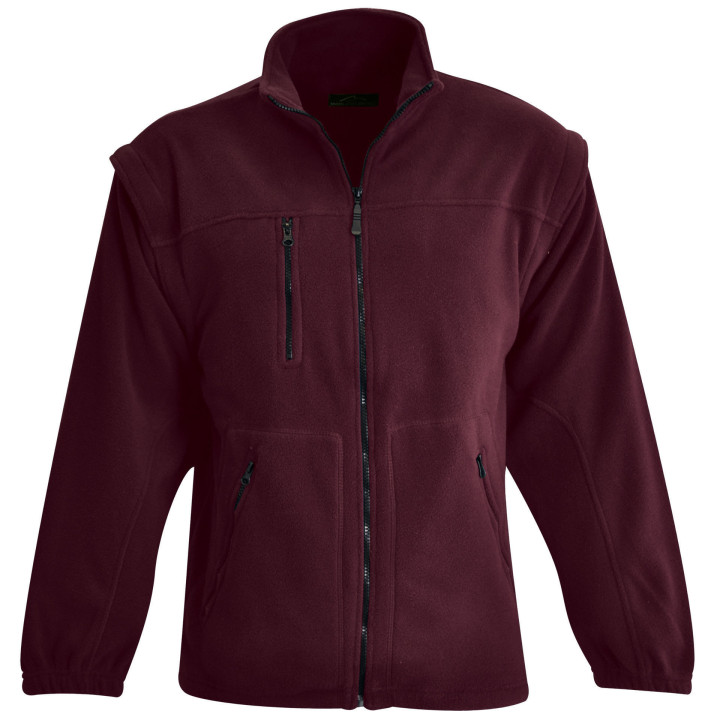 Zip Off Sleeve Polar Fleece maroon