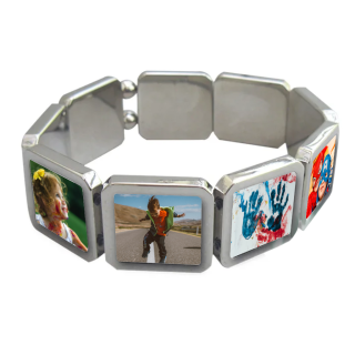 Photo Bracelet - Metal with elastic photo