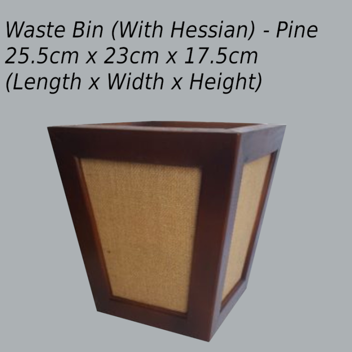 Waste Bin (With Hessian) - Pine