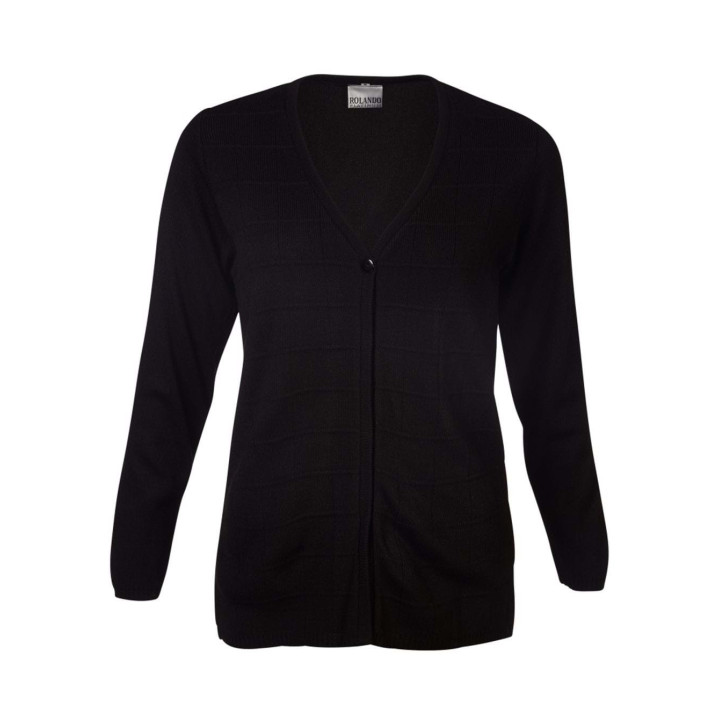 Ladies Deluxe Long Sleeve cardigan black
