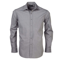 Men's Long Sleeve Shirt - Minimal Check grey