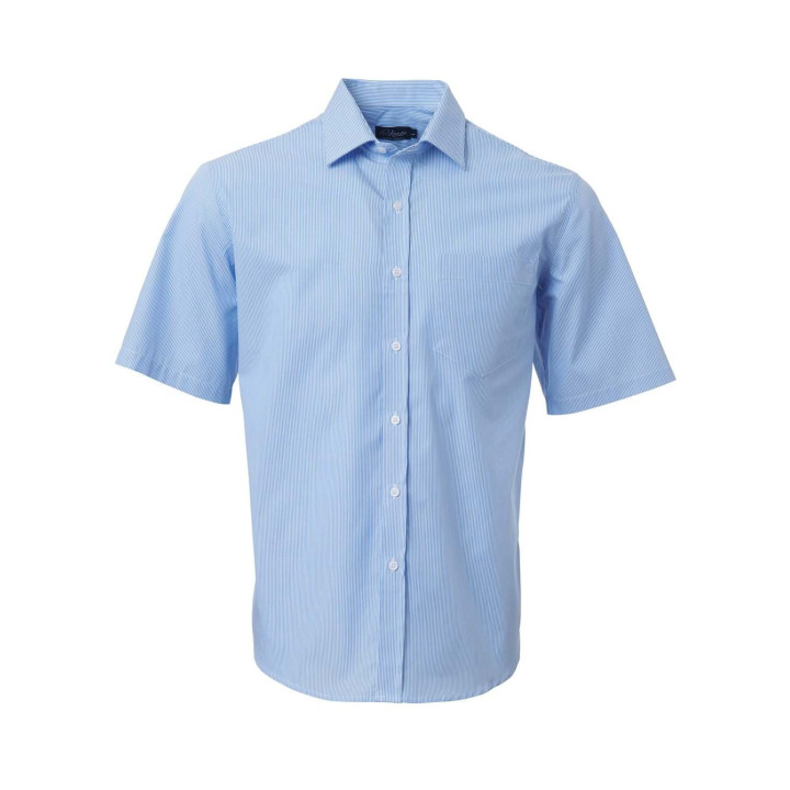 Men's Short Sleeve Shirt - Minimal Check blue