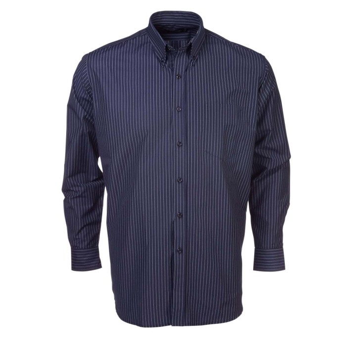 Men's Striped Long Sleeve Shirt - K202 navy