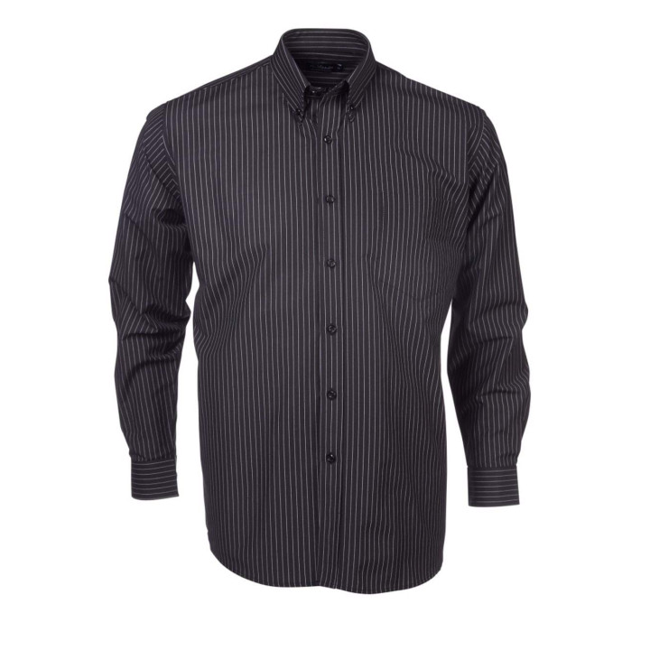 Men's Striped Long Sleeve Shirt - K202 black