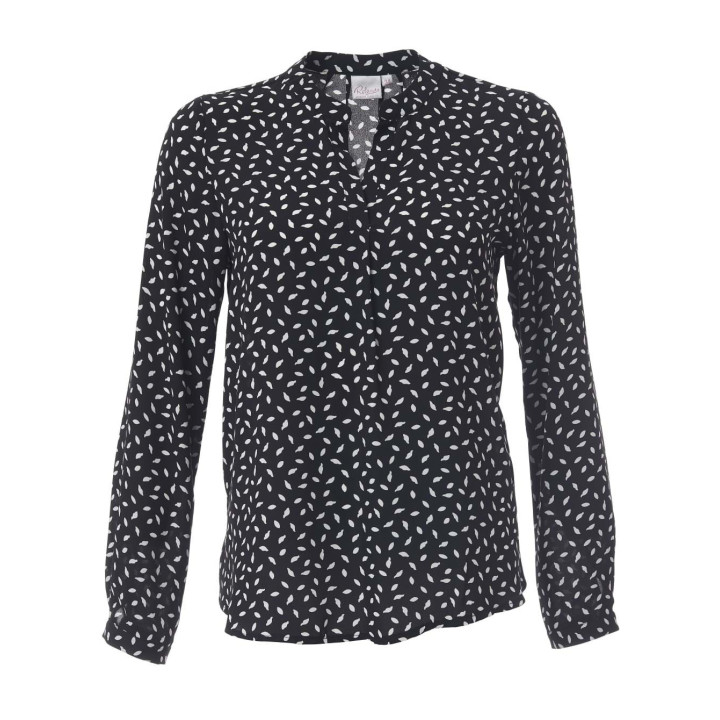 Ladies Fleur Long sleeve Blouse -  Aria K229 black