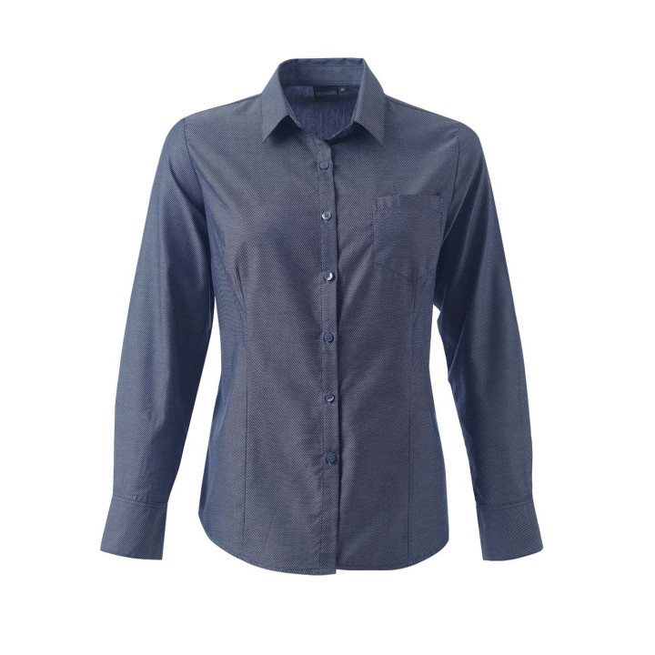 Ladies Lucca Long Sleeve Blouse - Serena navy