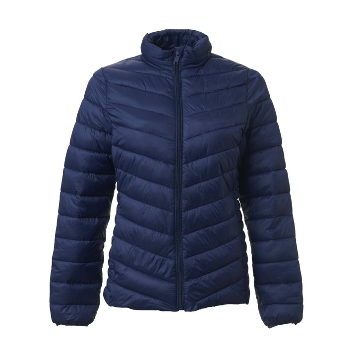 Ladies Calibre Quilted Faux Down Puffer Jacket navy