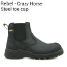 Crazy Horse Chelsea Safety Boot - Rebel Black