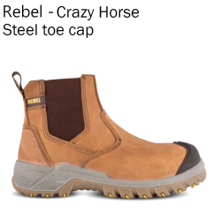 Crazy Horse Chelsea Safety Boot - Rebel tan