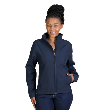 Ladies Zip-Off Sleeve Softshell Jacket navy