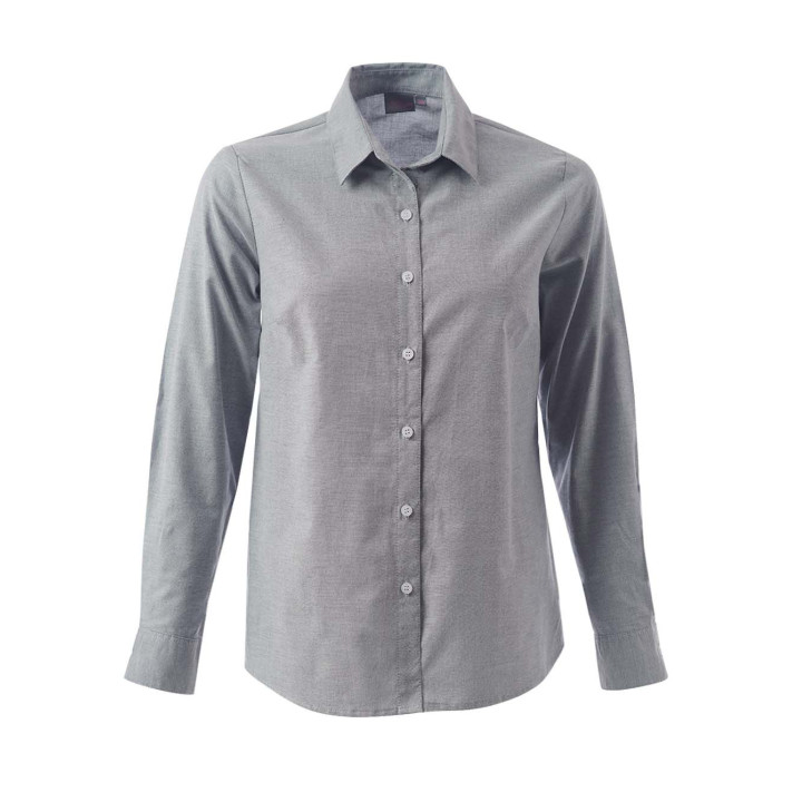 Ladies Tate Oxford K373 - Tatum L/S Blouse. grey