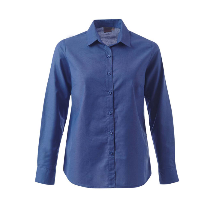 Ladies Tate Oxford K373 - Tatum L/S Blouse. blue