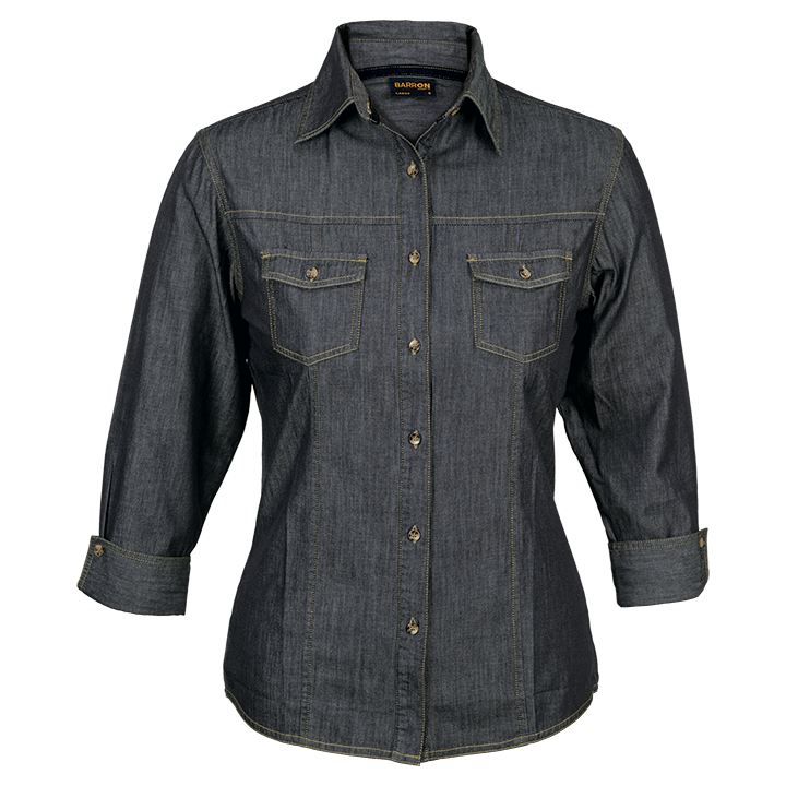 Blouse - 3/4 Sleeve Denver Denim black