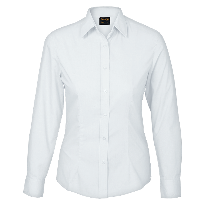 Blouse - Long Sleeve Basic Poly Cotton White