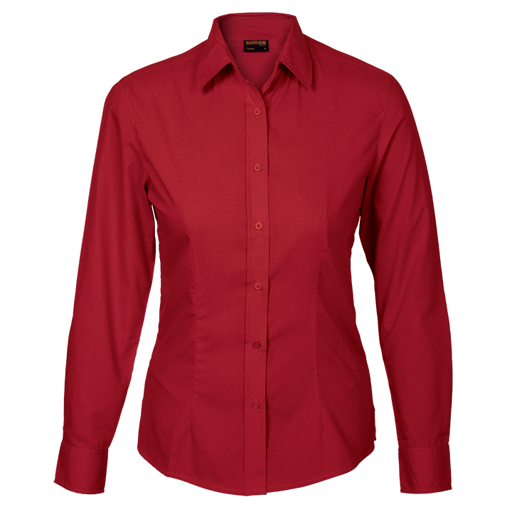 Blouse - Long Sleeve Basic Poly Cotton red