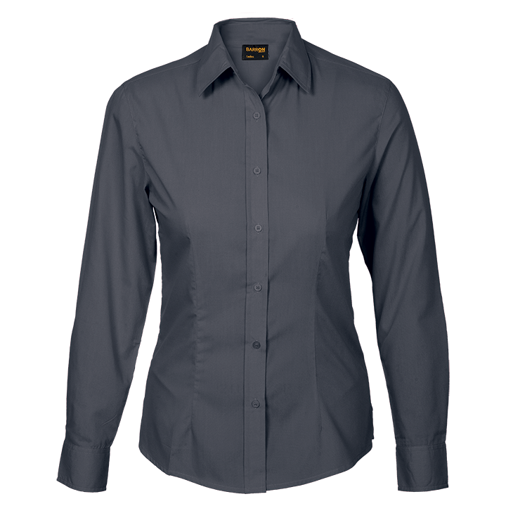 Blouse - Long Sleeve Basic Poly Cotton grey