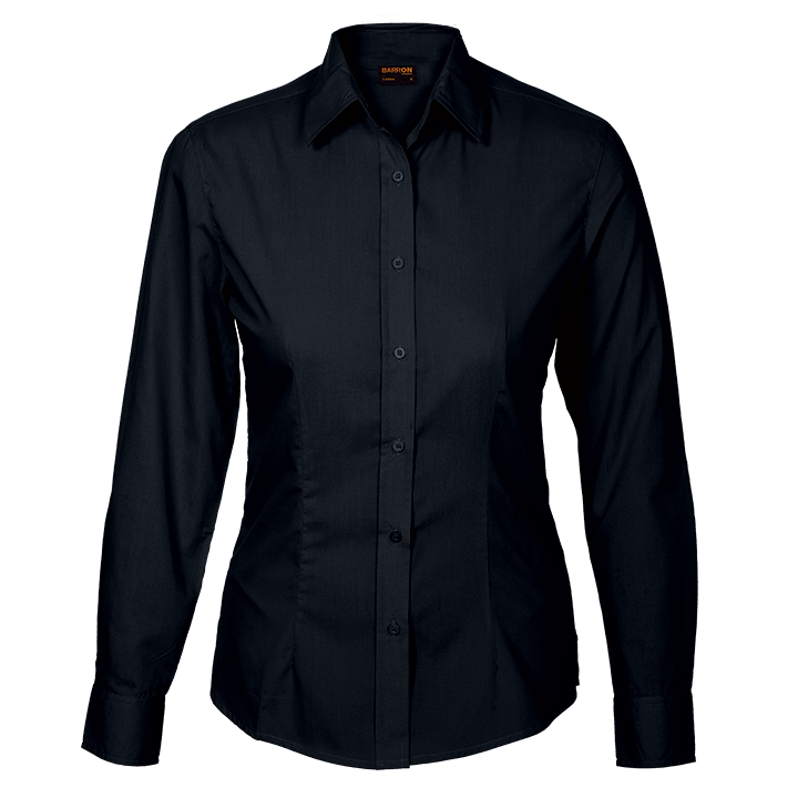 Blouse - Long Sleeve Basic Poly Cotton black