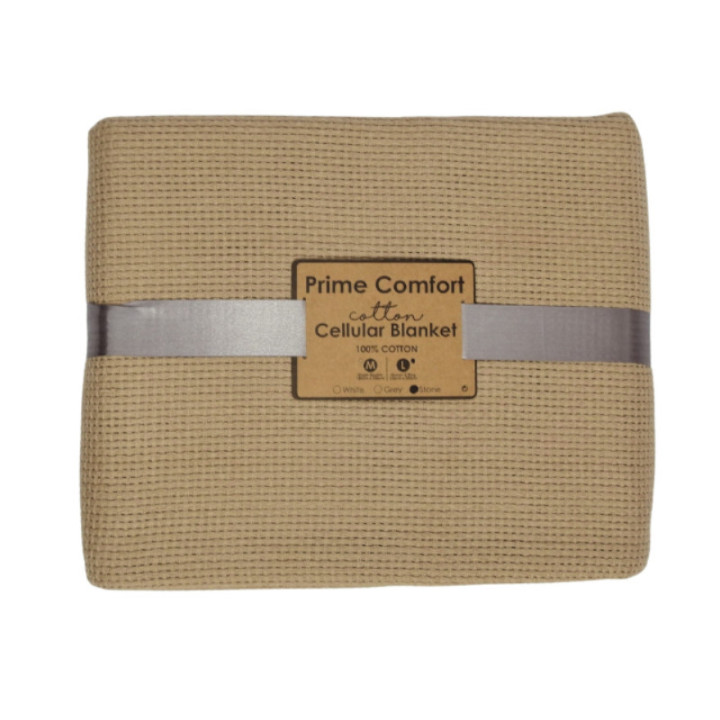 Blankets - 100% Cotton Cellular stone