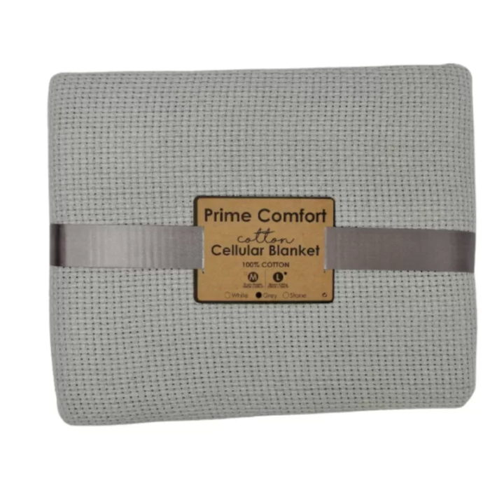 Blankets - 100% Cotton Cellular grey