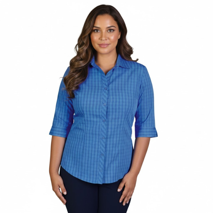 Donna Blouse - Check 3/4 Sleeve