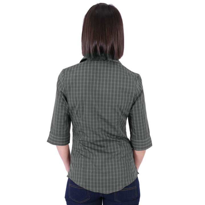 Donna Blouse - Check 3/4 Sleeve