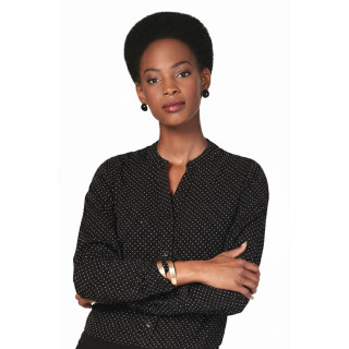 Ladies Long Sleeve Polka Dot Blouse - Milla K222