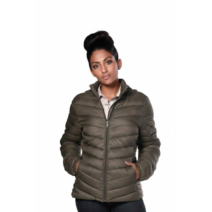 Ladies Calibre Quilted Faux Down Puffer Jacket