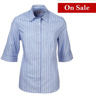 Blouse - 3/4 Sleeve Striped - Wendy