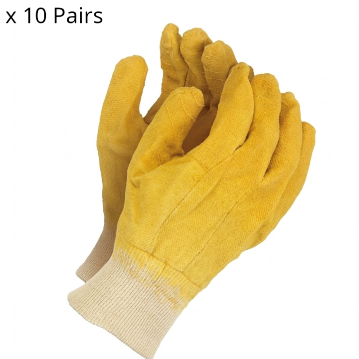 Gloves - Yellow Comarex (Rough) PPE x 10