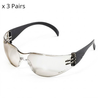 Safety Spectacles - Sporty Clear x 3