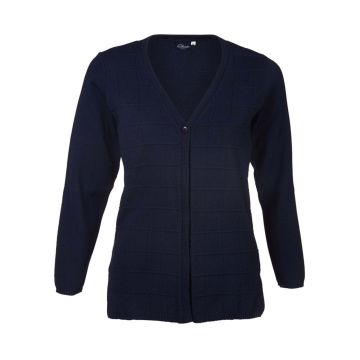 Ladies Deluxe Long Sleeve cardigan navy