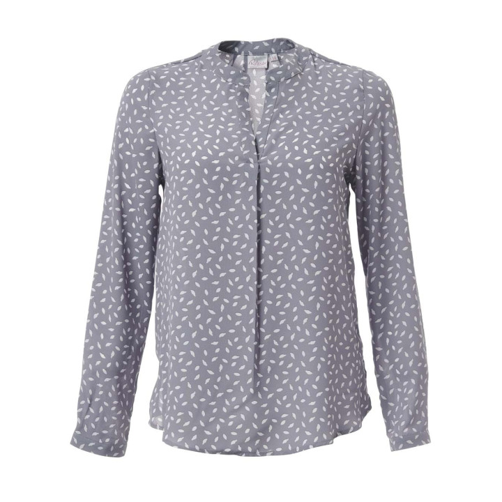Ladies Fleur Long sleeve Blouse -  Aria K229 grey