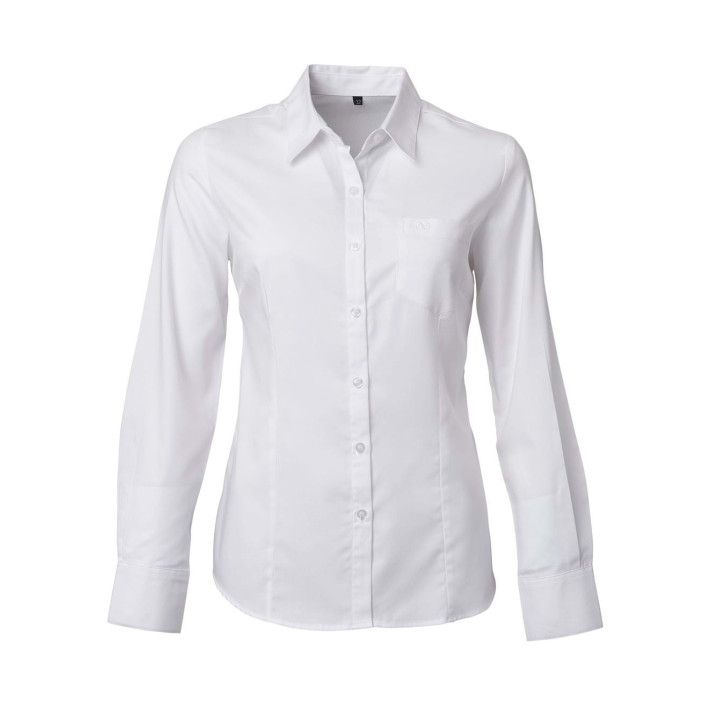 Ladies Lucca Long Sleeve Blouse - Serena white