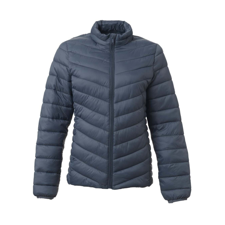Ladies Calibre Quilted Faux Down Puffer Jacket grey