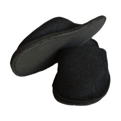 Slippers - Luxurious Closed Toe (Black, Toweling) - 10 Pack Only