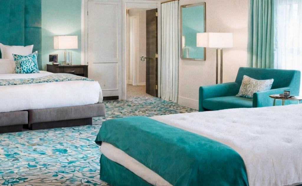 a single bed with duvet in a sharing hotel with king sized bedding