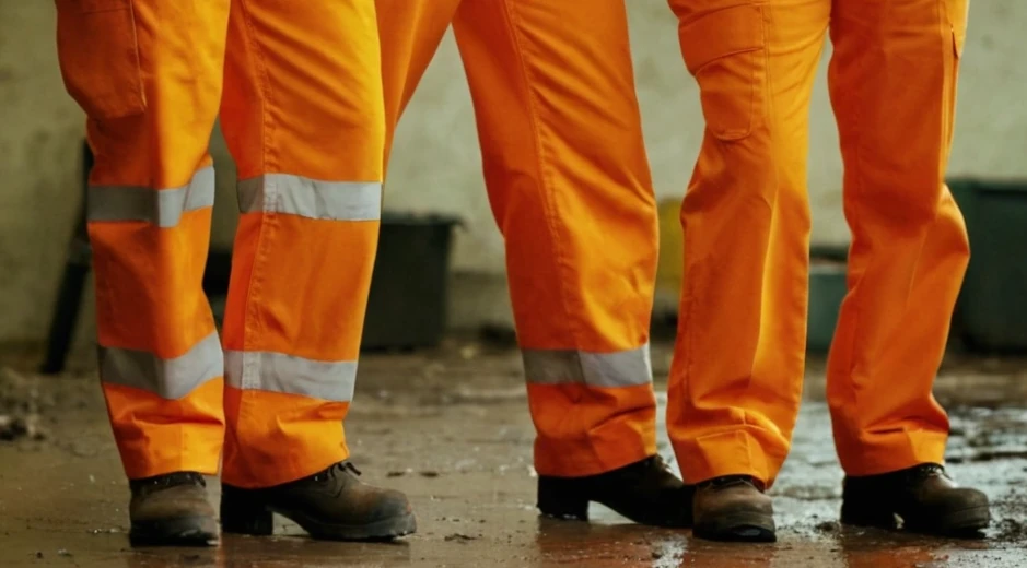 Ladies Safety footwear with woman in workwear